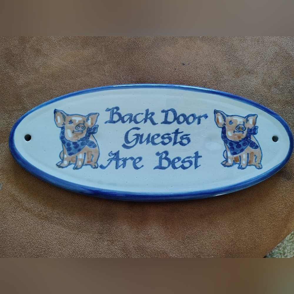 Vintage Louisville Stoneware Precious Pigs Plaque